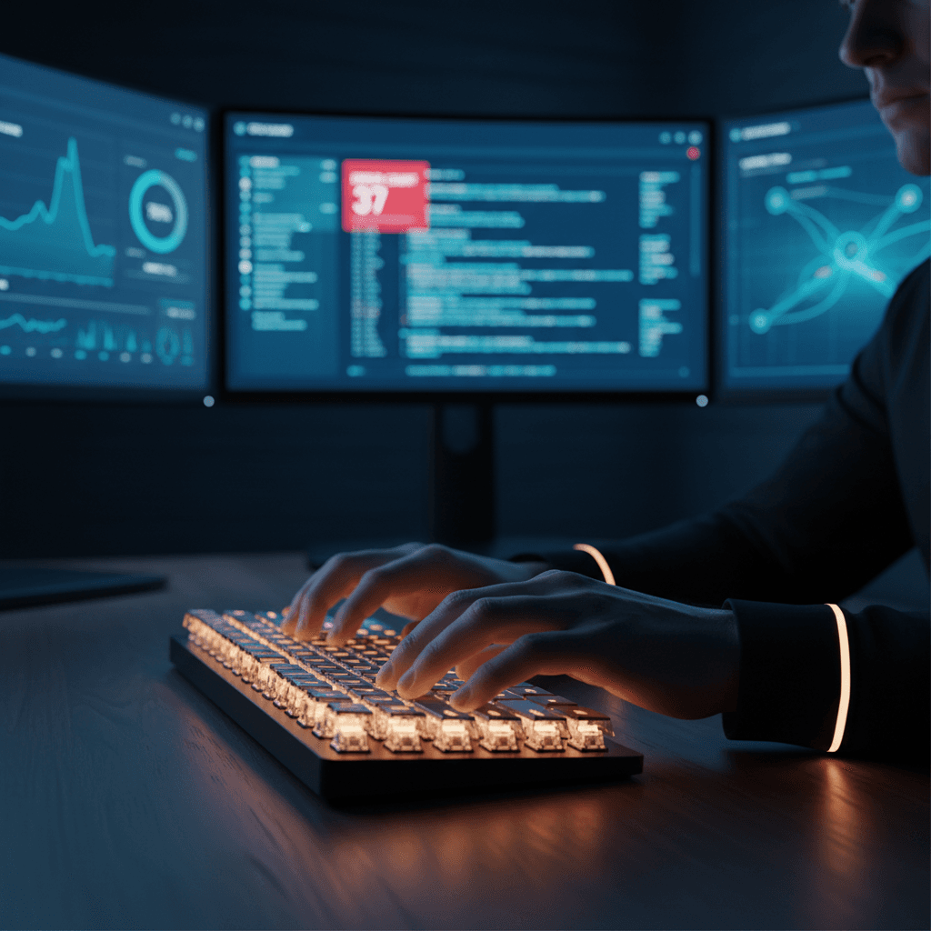 Software developer collaborating on bespoke solutions