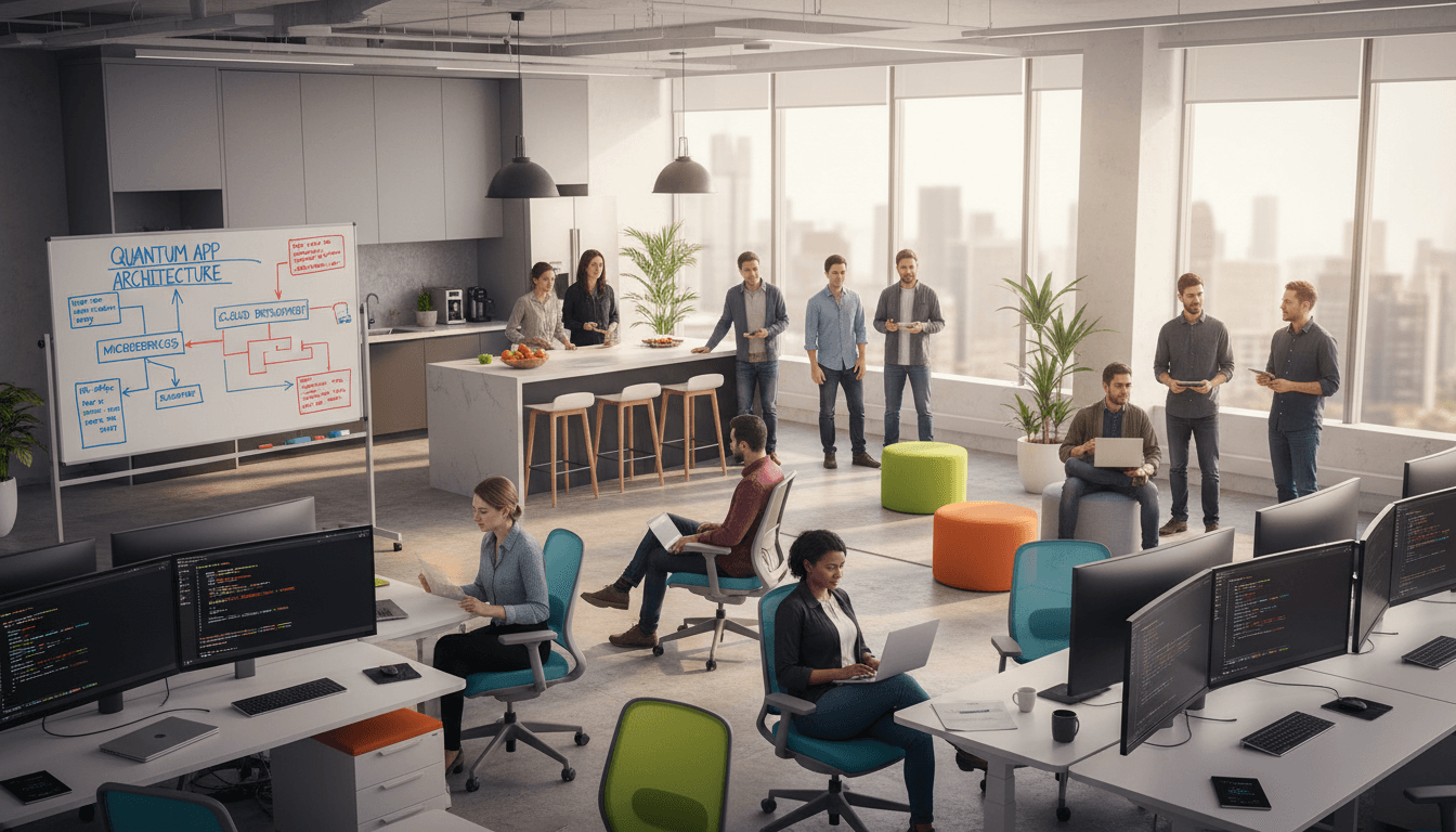 Development team planning custom software architecture